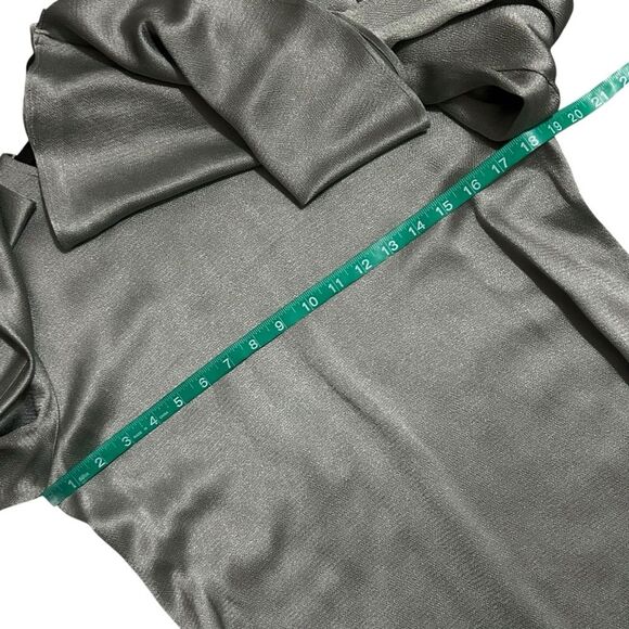 ALEXIS ($498) Pewter Textured Bell Sleeve Dress S - Picture 9 of 15